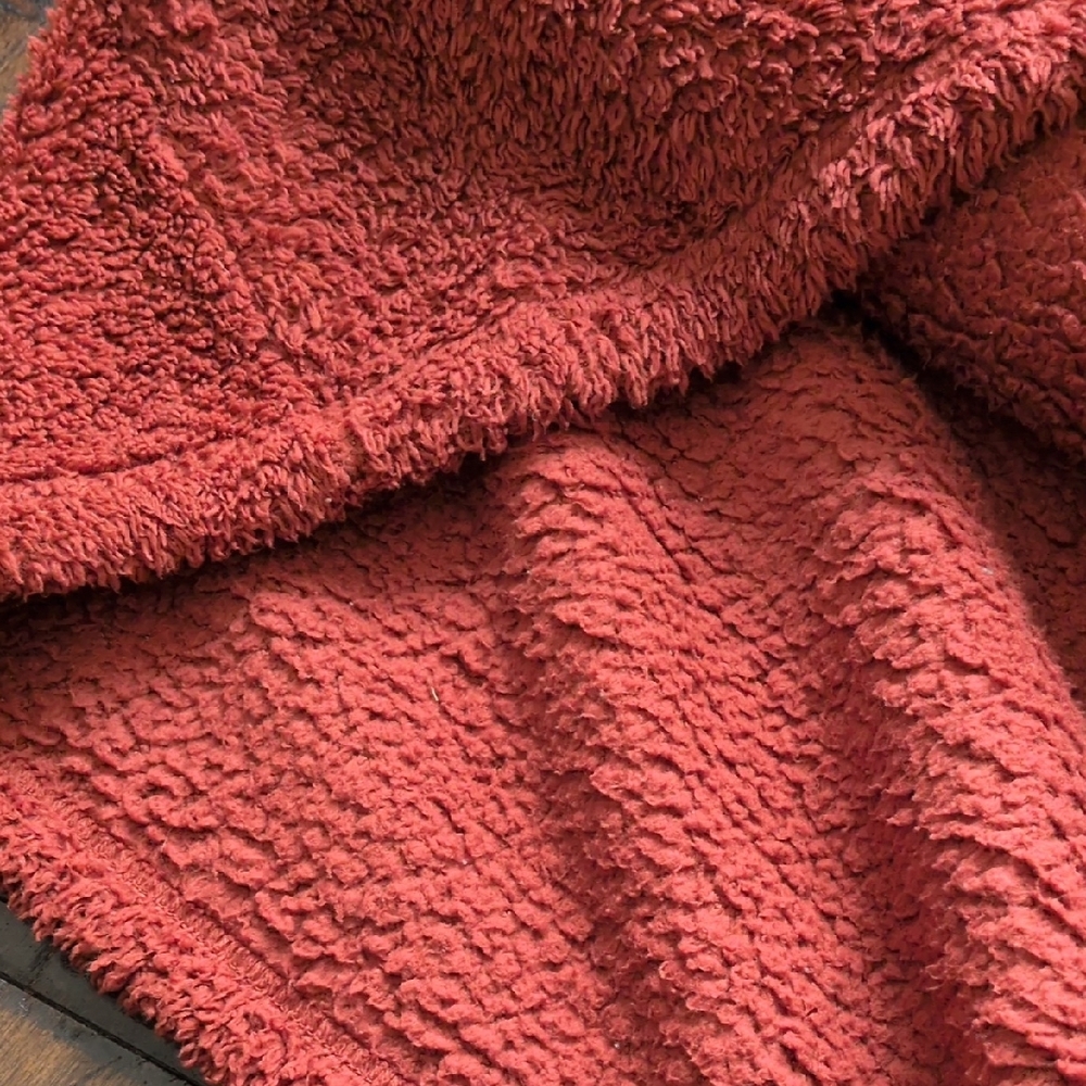 PATAGONIA I Los Gatos Burr Rust Orange Fleece Sherpa 1/4 Zip Pullover Top, L - Picture 8 of 13